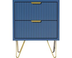 HHHK - Nachtkastje - Blauw - Nachtkastjes Modern - Nachtkastjes – 35,5x40x50cm – Nachtkastje Hout – Bijzettafel - Opbergkast