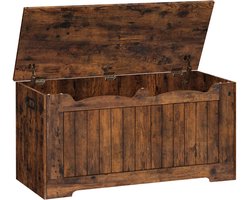 HHHK - Opbergkist - Speelgoedkist - Dekenkist - Opbergbox Binnen - 40x100x48cm - Rustiek Bruin - Opbergbak - Opbergbank - Kist