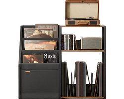 HHHK - Platenspeler Meubel - Platenkast voor LP - Platenspeler Tafel - 3 Etages - Bijzettafel - Draaitafelstandaard - Muziektafel