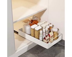 HHHK - Uittrekbare Kast Organizer - Kast Organizer Keuken - 30 cm - Kast Organizers - Plank Organizer - Telescopische lade - Wit