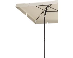 HHHK - Vierkante Parasol - 200x125x240cm - Beige - met Opbergtas - met Parasolhoes - Stokparasol - Kantelbaar - Exclusief Voet