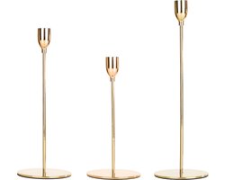 HI 3-delige Kaarsenstandaardset ø 10 cm - Goudkleurig