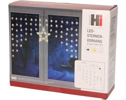 HI Kerstverlichting lichtgordijn - 90 LED sterren lampjes - lichtsnoer raam - raamverlichting - Kerstlampjes hangende sterren raamverlichting