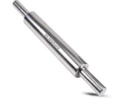 HI NATURE™ Deegrollers - Deegroller antikleef - Deegroller RVS - Fondant roller voor Brood, Koekjes - Bakroller voor Patisserie & Pizza - Bakaccesoires - Vaatwasserbestendig - 100% Roestvrij staal - Ergonomisch ontwerp Silver