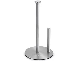 HI NATURE™ Keukenrolhouders - Keukenrolhouder staand - Premium 100% roestvrij staal - Keukenrol houder - Rollenhouder keuken - Modern ontwerp - Stabiele basis - Zilver
