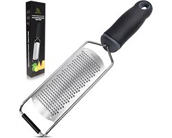 HI NATURE™ Premium Multi Rasp zester - Handrasp - Citroenrasp - Kaasrasp - Gemberrasp - Knoflookrasp | Roestvrij staal Zwart