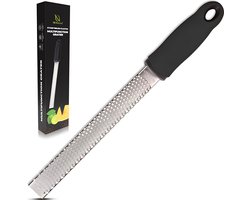 HI NATURE™ Premium Rasp zester - Handrasp lang- Citroenrasp - Kaasrasp - Gemberrasp - Knoflookrasp | Roestvrij staal Zwart