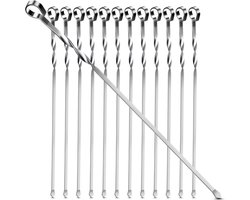 HI NATURE™ Spiezen - Vleespennen - BBQ Spiezen RVS - 12x stuks 40 cm - Premium BBQ accessoires - Voor kebab, vlees, en groente barbecue - Vaatwasserbestendig - Zilver