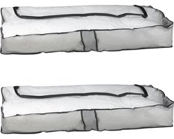 HI opbergtas/beschermhoes beddengoed/kleding - 2x - voor onder bed - 102 x 45 x 15 cm