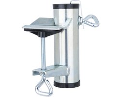 HI Parasolhouder voor balkon - zilver - metaal - parasolbevestiging - max 3,8 cm - balkonreling houder parasol