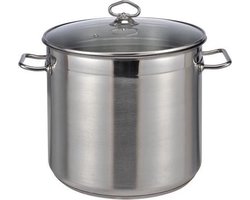 HI Soeppan 20 liter met glazen deksel - geschikt voor alle warmtebronnen - Grote kook pannen