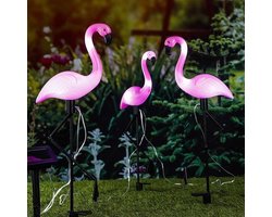 HI Solar Led Flamingo Tuinlampen - 3 stuks - Tuinverlichting