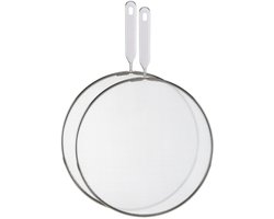 HI Spatdeksels - set van 2x - D25 en D29 cm - RVS - pannendeksels tegen spatten