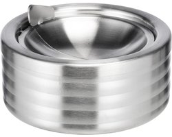 HI Stormasbak - RVS - terrasasbak - zilver - RVS - 12 x 5 cm - Klepasbak voor binnen/buiten
