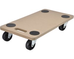 HI Verhuis trolley/hondje - meubelroller - met handvat - MDF - 200 kg - 56 x 30 cm - Transportplank