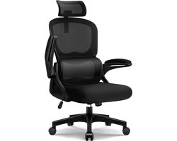 Hiaonyx Bureaustoel-Ergonomische Bureaustoel-Bureaustoelen voor Volwassenen-met Uittrekbare Voetsteun-200 kg-Bruin