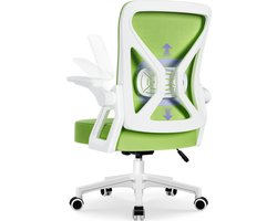 Hiaonyx Bureaustoel-Ergonomische bureaustoel-bureaustoelen voor volwassenen-Opklapbare armleuningen-Lendensteun-Verdikt en verbreed zitkussen-Groente