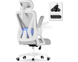 Hiaonyx bureaustoel-ergonomische bureaustoel-bureaustoelen voor volwassenenOpklapbare armleuningen-2D lendensteun-Maximale kanteling 135°