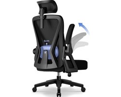 Hiaonyx Bureaustoel – Ergonomische Stoel met Verstelbare Rugleuning en Lendensteun – Comfortabel voor Thuis en Kantoor - Zwart