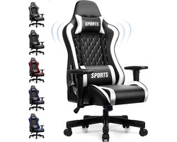 Hiaonyx gamestoel - gaming stoel met 170° verstelbare rugleuning - In hoogte verstelbare armleuningen Game Stoel - Maximale Belastbaarheid 150kg - Wit