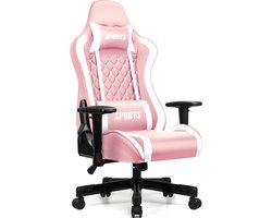 Hiaonyx gaming stoel - gamestoel met 170° verstelbare rugleuning - ergonomisch ontwerp - stevig metalen frame - ultiem comfort - Roze
