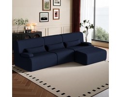 Hiaonyx Hoekbank - Modulaire Hoekbank | Lounge Links & Rechts | 3-zits & U-bank Optie | Beige Ribstof - Direct Leverbaar - Blauw