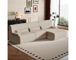 Hiaonyx Hoekbank - Modulaire Hoekbank | Lounge Links & Rechts | 3-zits & U-bank Optie | Beige Ribstof - Direct Leverbaar - Offwhite