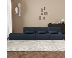 Hiaonyx Hoekbank - Modulaire Hoekbank - Lounge Links & Rechts - 4 zits - U-bank Optie - Beige Ribstof - Direct Leverbaar - Blauw