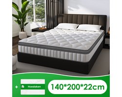 Hiaonyx matras 140 x 200 cm-eenpersoonsbedden-Latex pocketvering-Anti-Allergische-met 9-laags composietstructuur-7 zones
