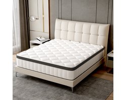 Hiaonyx matras 90 x 200 cm-Latex pocketvering-Anti-Allergische-met 9-laags composietstructuur-7 zones-Wit