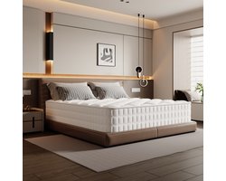 Hiaonyx matras 90 x 200 cm-tweepersoonsbedden-Latex pocketvering-Anti-Allergische-met 9-laags composietstructuur-7 zones