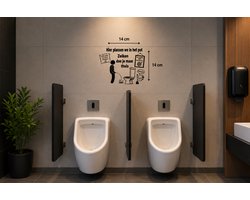 Hier plassen we in het potje – Toilet Sticker 14 x 14 cm