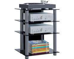 Hifi meubelrek kast phono plank aluminium glas phono media plank Bilus
