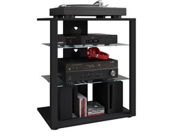 Hifi-meubilair wielen rek kast phono mobiele plank glas oprolbaar phono media plank Folas