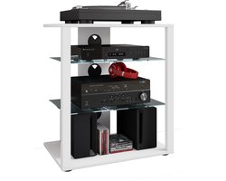 Hifi-meubilair wielen rek kast phono mobiele plank glas oprolbaar phono media plank Folas