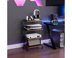 Hifi-rek - Audio meubel - Media opslag - 4 Niveaus - 45 x 77 cm - Vintage bruin