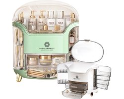 High Aspect® Trendy Make-Up Organizer XXL Mint Groen - 34x30cm - make up organizer - Make up koffer - make-up organizers - kaptafel - makeup - make-up koffer - opbergdoos - beautycase