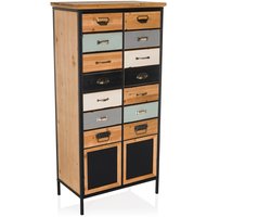 High board / ladekast CONTINENTO HIGH 60 x 34 x 123 cm massief dennenhout hjh LIVING