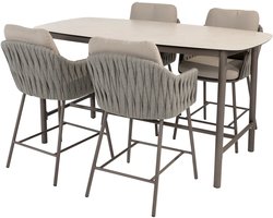 High dining set Manolo 180x90x90 met 4x Cannes stoel 4 Seasons Outdoor