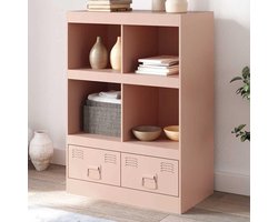 Highboard Dressoir - Opbergkast Ladekast - Woonkamer Organiseren - Glad Oppervlak - 67 x 39 x 95 cm - Roze