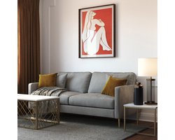 Highland|Sofa 3 zits met kussens in fluweelgrijs