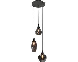 HighLight hanglamp Cambio 3 lichts - zwart / smoke