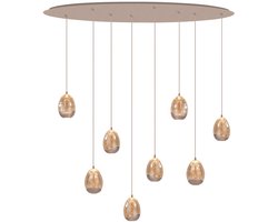 Highlight - Hanglamp Egg ovaal 12 lichts L 140 cm champagne