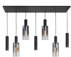 Highlight - Hanglamp Perugia 4+3 lichts L 130 cm zwart rook