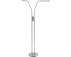 HighLight Murcia - vloerlamp leeslamp staande lamp - 2x6.5 w LED - dubbele dimmer - mat staal