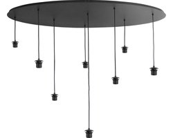 Highlight pendellamp Fantasy 8L ovaal 140 cm - zwart