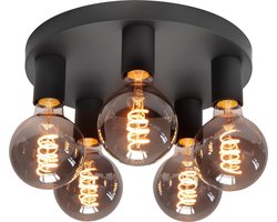 HighLight plafondlamp Basic 5 lichts - zwart