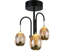Highlight Plafondlamp Golden Egg 3 Lichts Led Amber - Zwart Ø 30cm