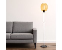 Highlight - Vloerlamp Bellini H 134-190 cm amber zwart