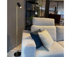 Highlight - Vloerlamp Burgos 1 lichts H 134 cm zwart goud